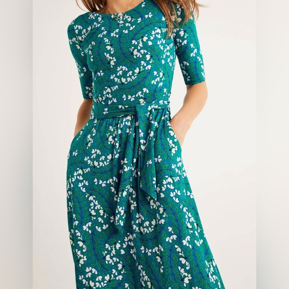 BODEN Eloise Jersey Floral Dress Size 4 With Pockets - Picture 3 of 11